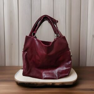 SISY Large Handbag Burgundy Zip Pockets Nwt
